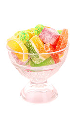 colorful candies jelly on white background