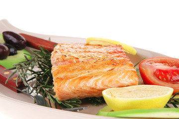 salmon on plate