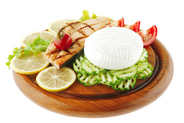 salmon, lemon and soft cheese