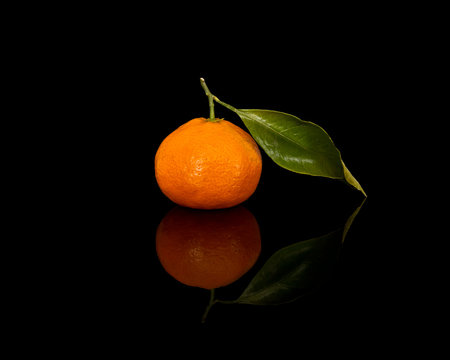 tangerine isolated on black