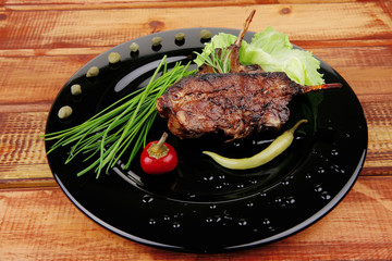 main course: barbecued ribs