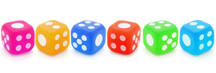 Colorful rubber dices
