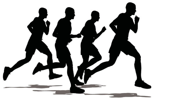 Four men of the sportsman run.