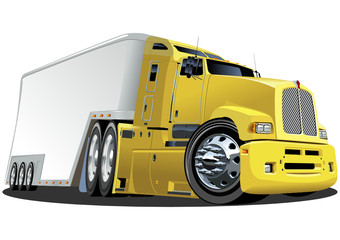 Vector cartoon cargo semi-truck