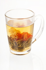 green tea with flower