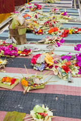 Obraz premium offerings to gods in hindu temple, Bali, Indonesia
