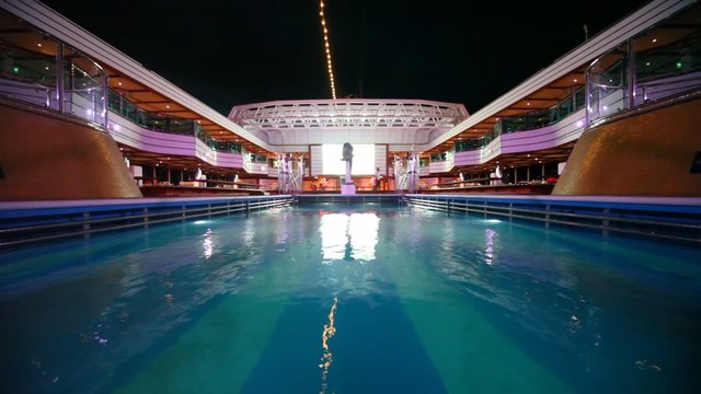 empty deck of cruise ship