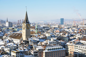 Fototapeta na wymiar Zimowy widok z Zurychu