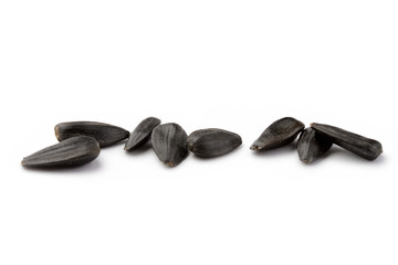 Sunflower seeds isolated on white