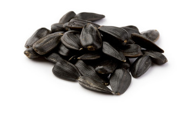 Sunflower seeds isolated on white