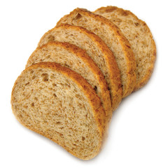 Sliced Bread Slices Stack, Isolated Closeup
