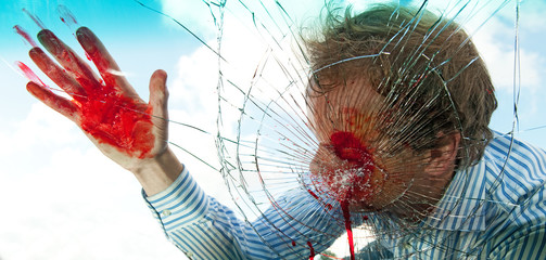 Man on windscreen