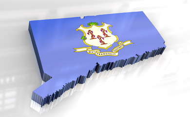 3d - Flag map of Connecticut