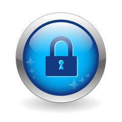 SECURITY Web Button (internet secure access virus padlock icon)