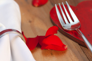 Place setting in country style