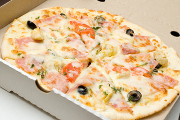 pizza in box