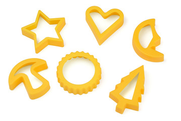 Yellow plastic cookies cutter