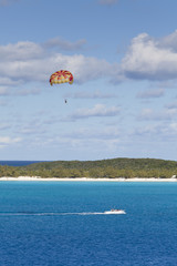 Parasailing boat in the Bahamas