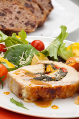 Pork Tenderloin Roulade and Salad