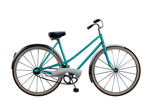 digital painting of a vintage bike