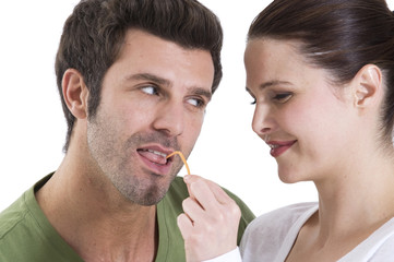 Woman who take a man