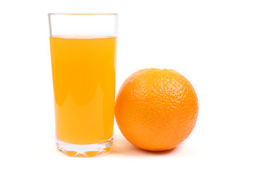 orange juice isolated on white