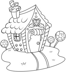 Line Art Candy House
