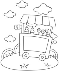 Line Art Ice Cream Stand