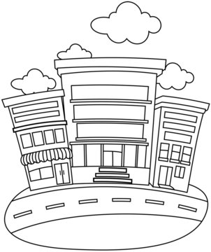 recommend clip art: Line Art Building