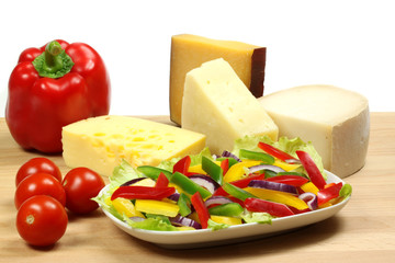 Salad and cheese