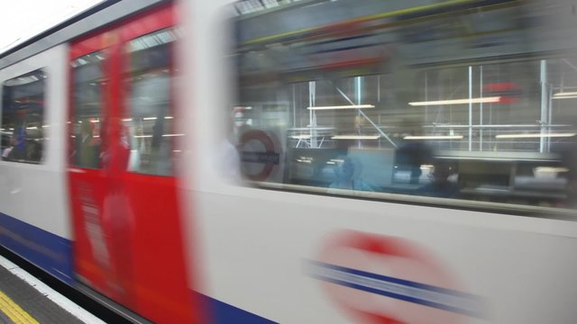 Tube train comes to station