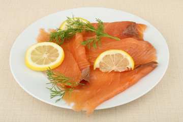 plate of smoked salmon