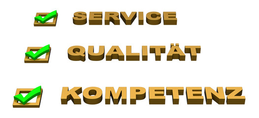 Service,Qualit&auml;t,Kompetenz