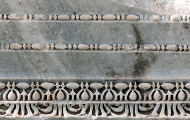 Carved patterns in marble