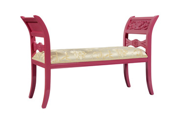 modern pink couch on white.