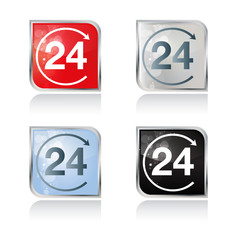 24, und um die Uhr Button Set