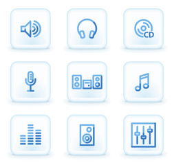Sound web icons, square ice buttons