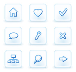 Basic web icons, square ice buttons