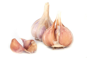 Garlic isolated on white background.