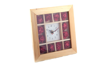 Romantic style clock isolated on white background.