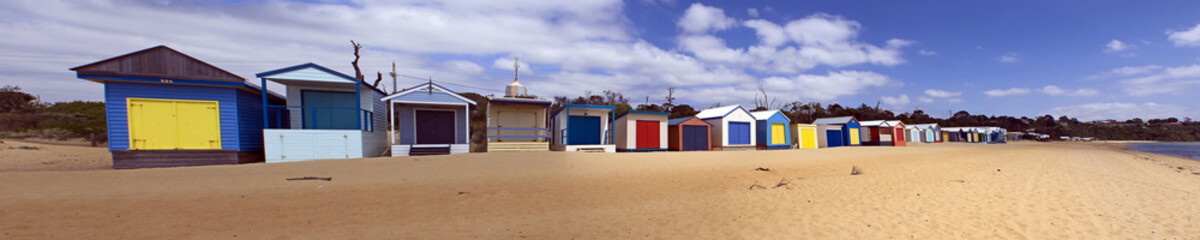 Naklejka premium Strandhäuser, Panorama