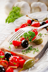 swordfish with tomatoes capers and olive