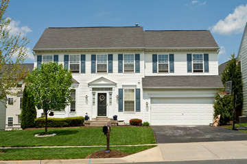 Vinyl Siding Single Family House Suburban Maryland, USA