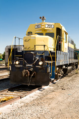 Front  Yellow Train Diesel Locomotive, Train Yard, Santa Fe, NM