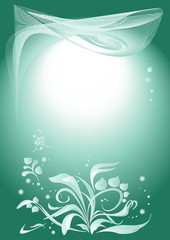 Abstract green floral background