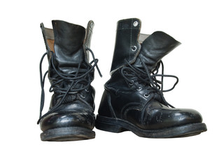 Pair of old black combat isolated