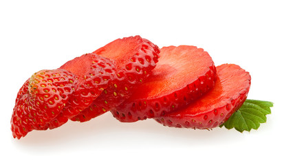 Ripe sliced strawberry