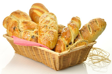 bread assortment in a basket