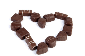 Heart of chocolates