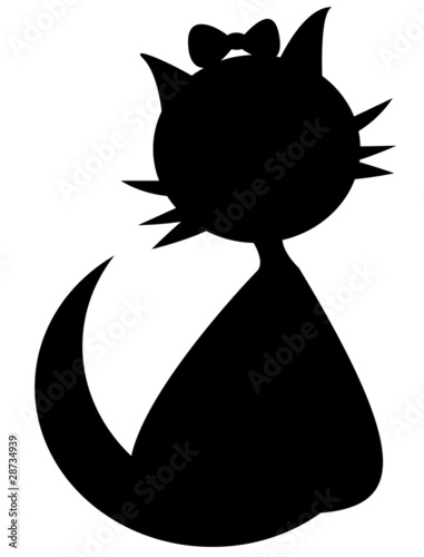Tendre jeune chatte noire